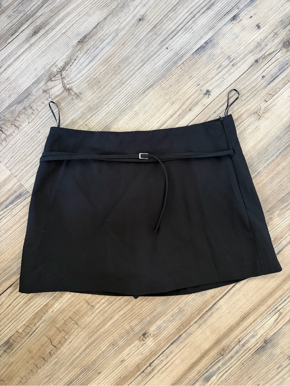 Zara Black Mini Skirt with Belt Detail